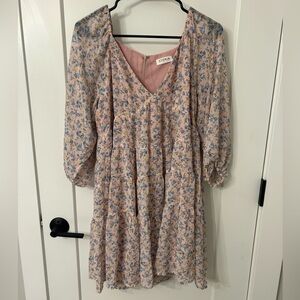 Storia Pink and Blue Floral Kids Dress